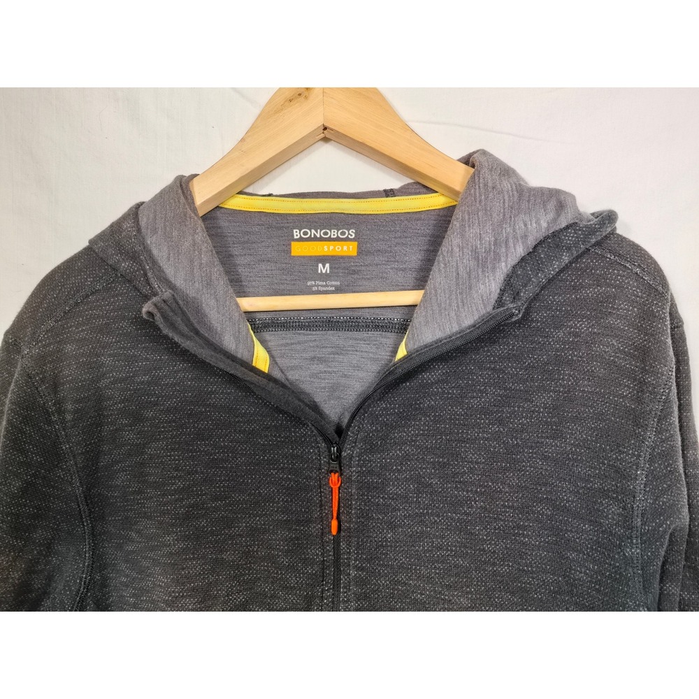 Bonobos GoodSport Hoodie M Charcoal Gray Quiet Luxury Athletic Pima Cotton - Picture 7 of 9